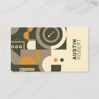 Modern Retro Earth Tone Geometric Visitekaartje