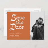 Modern Retro Fall Wedding Save the Date Announceme Aankondigingskaart (Voorkant / Achterkant)