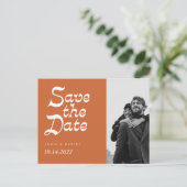 Modern Retro Fall Wedding Save the Date Announceme Aankondigingskaart (Staand voorkant)