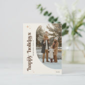 Modern Retro Family Photo Christmas Wish Feestdagenkaart (Staand voorkant)