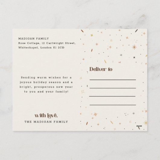 Modern Retro Family Photo Christmas Wish Feestdagenkaart (Achterkant)