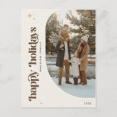 Modern Retro Family Photo Christmas Wish Feestdagenkaart (Voorkant)