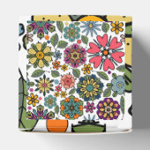 Modern Retro Floral Drawing Seamless Pattern Art  Bedankdoosjes (Bovenkant)