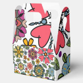 Modern Retro Floral Drawing Seamless Pattern Art Bedankdoosjes (Geopend)