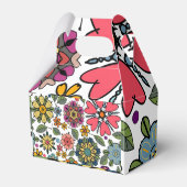 Modern Retro Floral Drawing Seamless Pattern Art Bedankdoosjes (Voorkant Zijde)