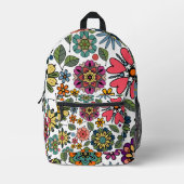 Modern Retro Floral Drawing Seamless Pattern Art Bedrukte Rugzak (Voorkant)