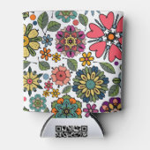 Modern Retro Floral Drawing Seamless Pattern Art Blikjeskoeler (Voorkant)
