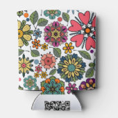 Modern Retro Floral Drawing Seamless Pattern Art Blikjeskoeler (Achterkant)