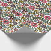 Modern Retro Floral Drawing Seamless Pattern Art Cadeaupapier (Hoek)