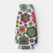 Modern Retro Floral Drawing Seamless Pattern Art Flesjeskoeler (Voorkant)