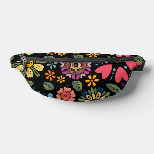 Modern Retro Floral Drawing Seamless Pattern Art Heuptasje (Liggend)