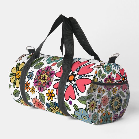 Modern Retro Floral Drawing Seamless Pattern Art Plunjezak (Rechterhoek)