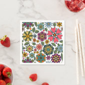 Modern Retro Floral Drawing Seamless Pattern Art Servet (Insitu)