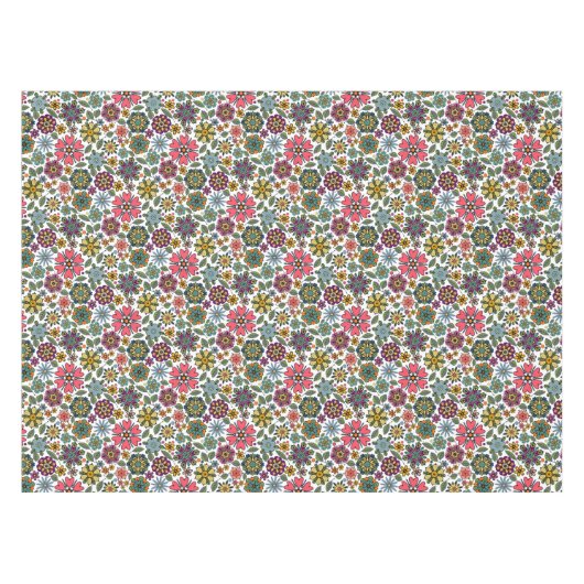 Modern Retro Floral Drawing Seamless Pattern Art Tafelkleed (Voorkant (Horizontaal))
