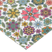 Modern Retro Floral Drawing Seamless Pattern Art Tafelkleed (Gekanteld)