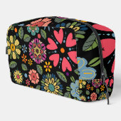 Modern Retro Floral Drawing Seamless Pattern Art Toilettasje (Rechterhoek)