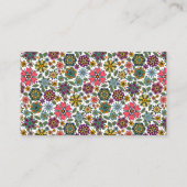 Modern Retro Floral Drawing Seamless Pattern Art Visitekaartje (Voorkant)