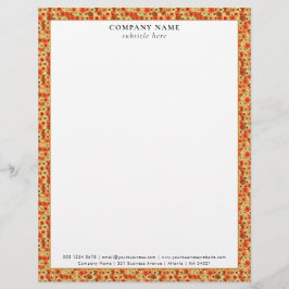 Modern Retro Floral Pattern Company Name Details Briefhoofd