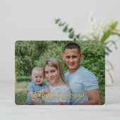 Modern Retro Font+Stars Happy Nieuwjaar Foto Folie Feestdagenkaart (Staand Voorkant)