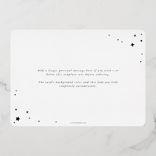 Modern Retro Font+Stars Happy Nieuwjaar Foto Folie Feestdagenkaart (Achterkant)