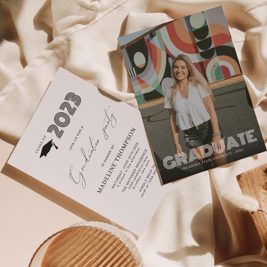 Modern Retro Fotogradatie Uitnodiging