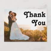 Modern Retro Full Photo Weddenschap Hartelijk dank Briefkaart (Voorkant)