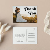 Modern Retro Full Photo Weddenschap Hartelijk dank Briefkaart