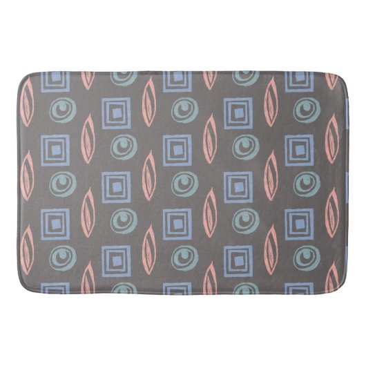 Modern Retro geïnspireerd Patroon Blue Mint Roos G Badmat (Voorkant)