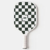 Modern Retro geruit patroon aangepast monogram Pickleball Paddle (Achterkant)