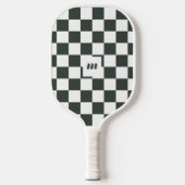 Modern Retro geruit patroon aangepast monogram Pickleball Paddle (Voorkant)