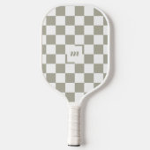 Modern Retro geruit patroon aangepast monogram Pickleball Paddle (Achterkant)