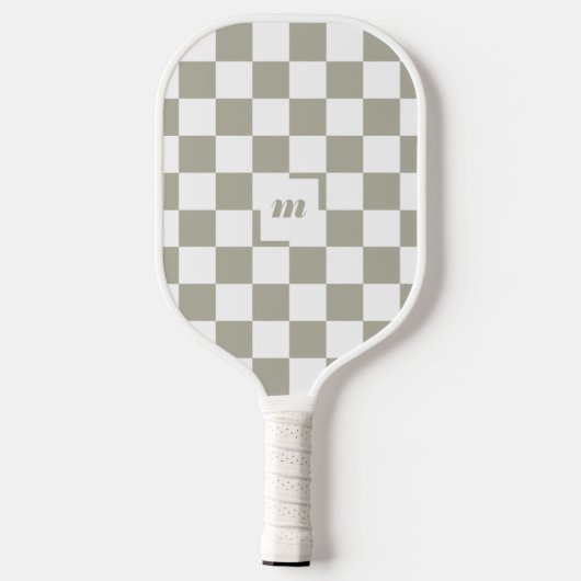 Modern Retro geruit patroon aangepast monogram Pickleball Paddle (Achterkant)
