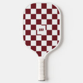 Modern Retro geruit patroon Aangepast monogram Roo Pickleball Paddle (Voorkant)