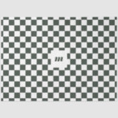 Modern Retro geruit patroon aangepast monogram Tissuepapier (Voorkant)