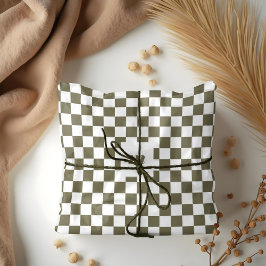 Modern Retro geruit patroon aangepast monogram Tissuepapier