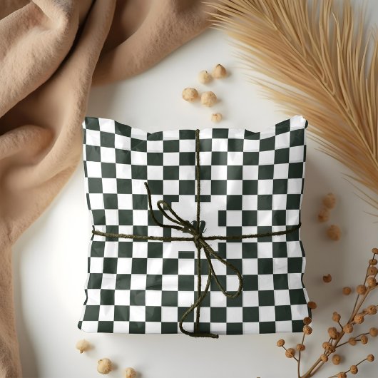 Modern Retro geruit patroon aangepast monogram Tissuepapier