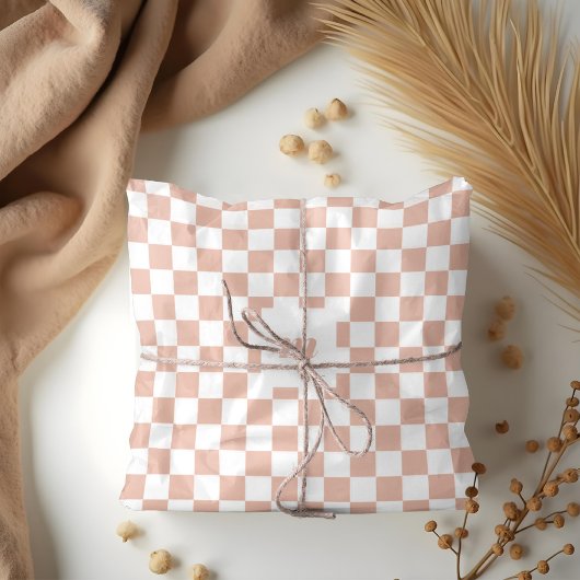 Modern Retro geruit patroon aangepast monogram Tissuepapier