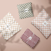 Modern Retro geruit patroon aangepast monogram Tissuepapier