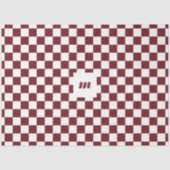 Modern Retro geruit patroon aangepast monogram Tissuepapier (Voorkant)