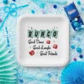 Modern Retro Good Friends Dice Bunco Papieren Bordje (Feest)