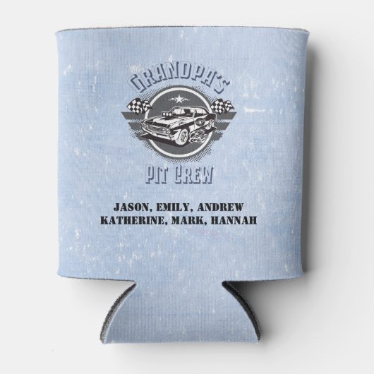 Modern Retro Grandpa's Pit Crew Racing Car Blikjeskoeler (Voorkant)