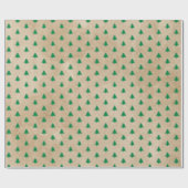 Modern Retro Green Kerstbomen Pattern Cadeaupapier (Vlak)