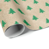 Modern Retro Green Kerstbomen Pattern Cadeaupapier (Rol Hoek)