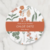 Modern Retro Groovy Baby shower Hartelijk dank Bedankjes Labels (Voorkant)