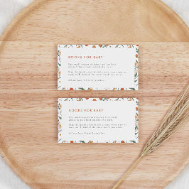 Modern Retro Groovy Books voor Baby Floral Informatiekaartje