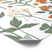 Modern Retro Groovy Burnt Oranje Baby shower Poster (Hoek)