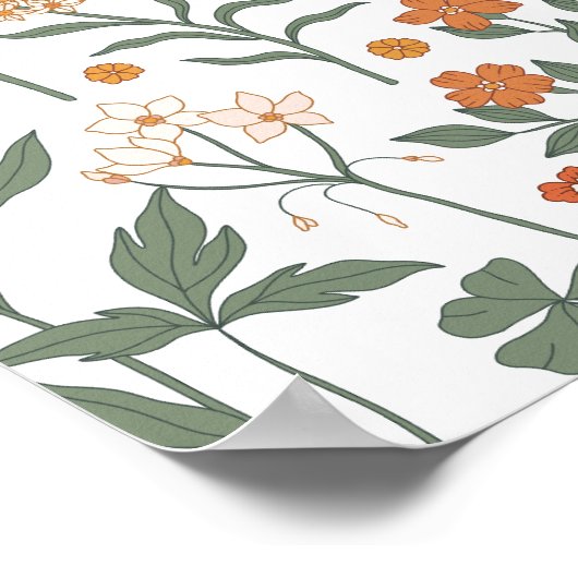 Modern Retro Groovy Burnt Oranje Baby shower Poster (Hoek)