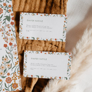 Modern Retro Groovy Diaper Raffle Informatiekaartje
