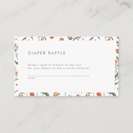 Modern Retro Groovy Diaper Raffle Informatiekaartje (Voorkant)