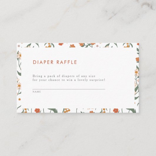 Modern Retro Groovy Diaper Raffle Informatiekaartje (Voorkant)